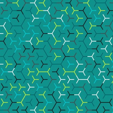  Altıgen Labirent deseni soyut illüstrasyon