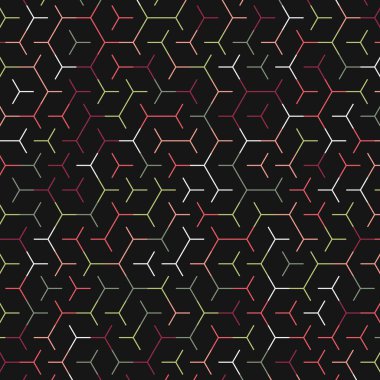  Altıgen Labirent deseni soyut illüstrasyon