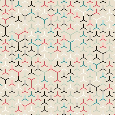  Altıgen Labirent deseni soyut illüstrasyon