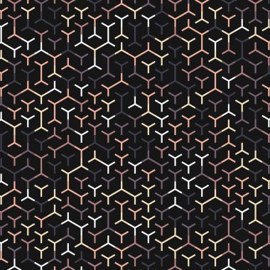  Altıgen Labirent deseni soyut illüstrasyon