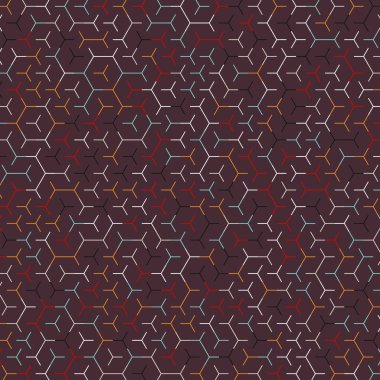  Altıgen Labirent deseni soyut illüstrasyon