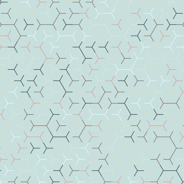  Altıgen Labirent deseni soyut illüstrasyon