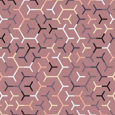  Altıgen Labirent deseni soyut illüstrasyon