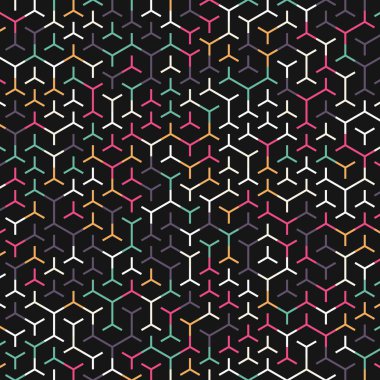  Altıgen Labirent deseni soyut illüstrasyon