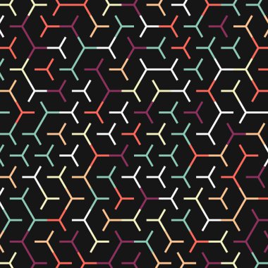  Altıgen Labirent deseni soyut illüstrasyon