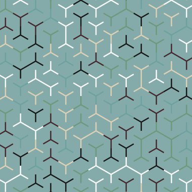  Altıgen Labirent deseni soyut illüstrasyon