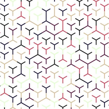  Altıgen Labirent deseni soyut illüstrasyon