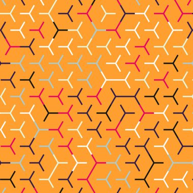  Altıgen Labirent deseni soyut illüstrasyon