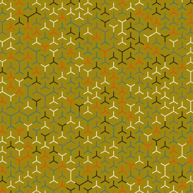  Altıgen Labirent deseni soyut illüstrasyon