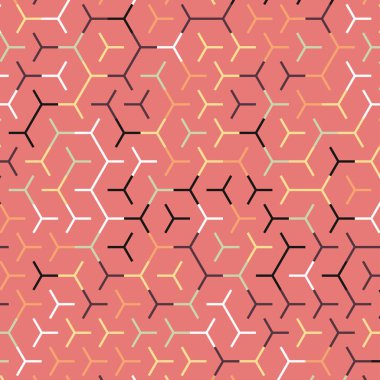  Altıgen Labirent deseni soyut illüstrasyon