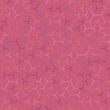  Altıgen Labirent deseni soyut illüstrasyon