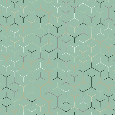  Altıgen Labirent deseni soyut illüstrasyon