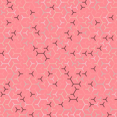  Altıgen Labirent deseni soyut illüstrasyon