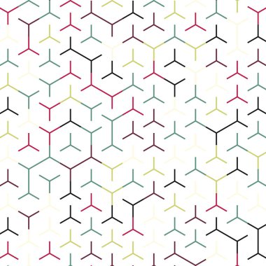  Altıgen Labirent deseni soyut illüstrasyon