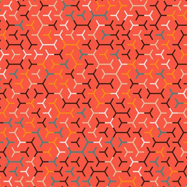  Altıgen Labirent deseni soyut illüstrasyon