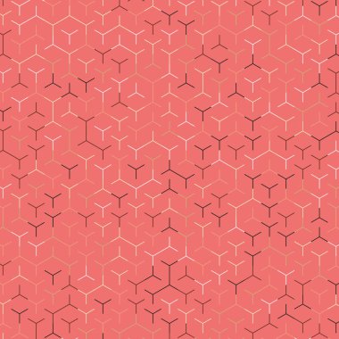  Altıgen Labirent deseni soyut illüstrasyon