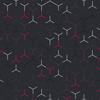  Altıgen Labirent deseni soyut illüstrasyon