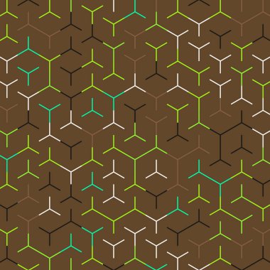  Altıgen Labirent deseni soyut illüstrasyon