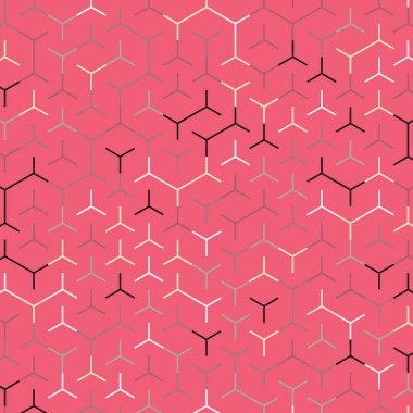  Altıgen Labirent deseni soyut illüstrasyon