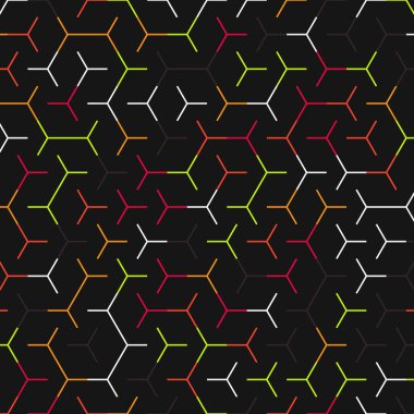  Altıgen Labirent deseni soyut illüstrasyon