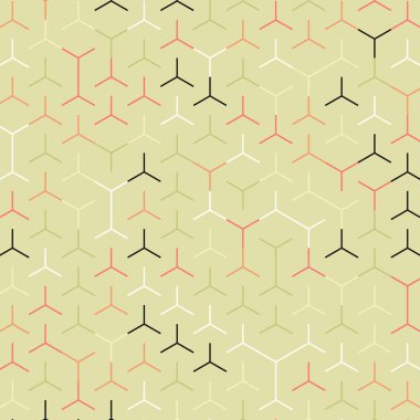  Altıgen Labirent deseni soyut illüstrasyon