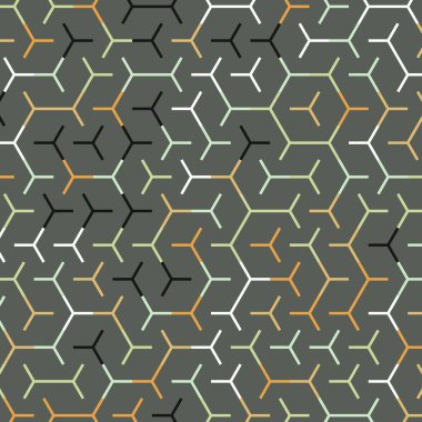  Altıgen Labirent deseni soyut illüstrasyon