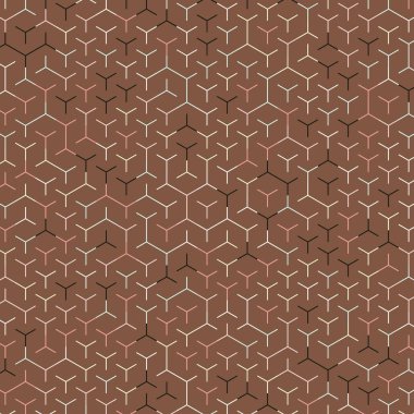  Altıgen Labirent deseni soyut illüstrasyon