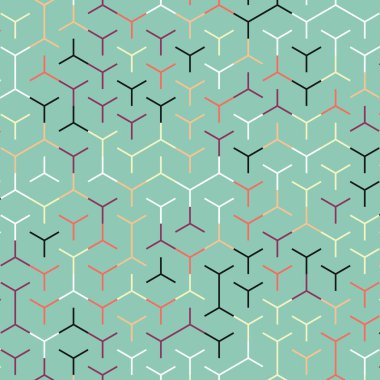  Altıgen Labirent deseni soyut illüstrasyon