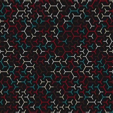  Altıgen Labirent deseni soyut illüstrasyon