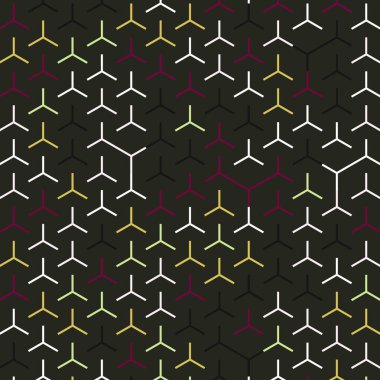  Altıgen Labirent deseni soyut illüstrasyon