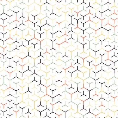  Altıgen Labirent deseni soyut illüstrasyon