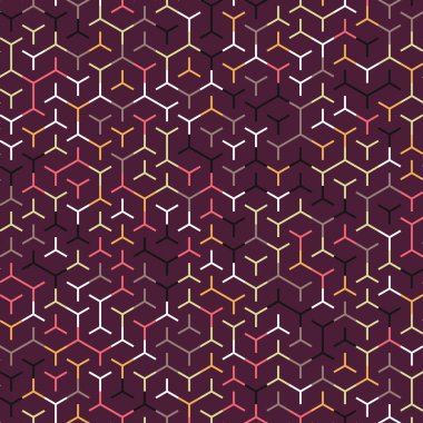  Altıgen Labirent deseni soyut illüstrasyon