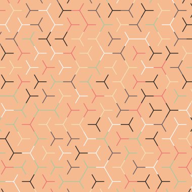  Altıgen Labirent deseni soyut illüstrasyon