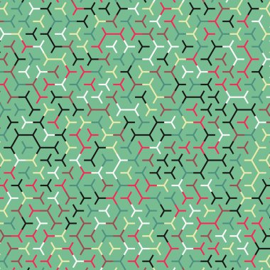  Altıgen Labirent deseni soyut illüstrasyon