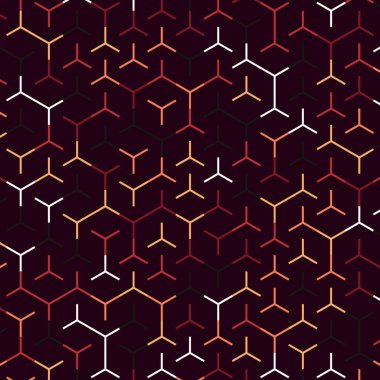  Altıgen Labirent deseni soyut illüstrasyon