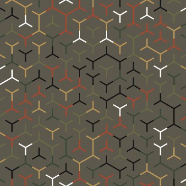  Altıgen Labirent deseni soyut illüstrasyon