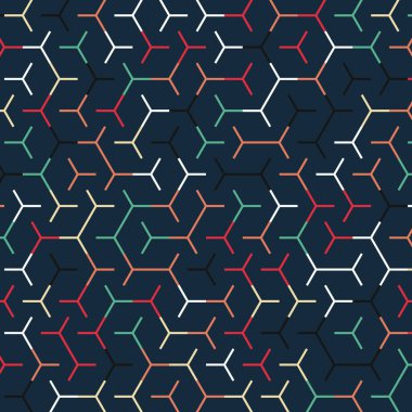  Altıgen Labirent deseni soyut illüstrasyon