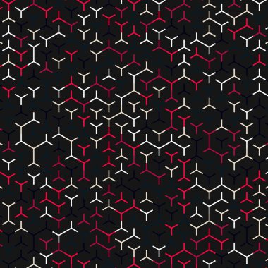  Altıgen Labirent deseni soyut illüstrasyon