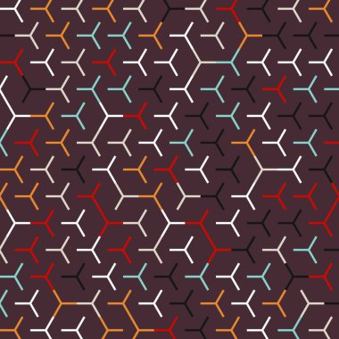  Altıgen Labirent deseni soyut illüstrasyon