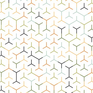  Altıgen Labirent deseni soyut illüstrasyon