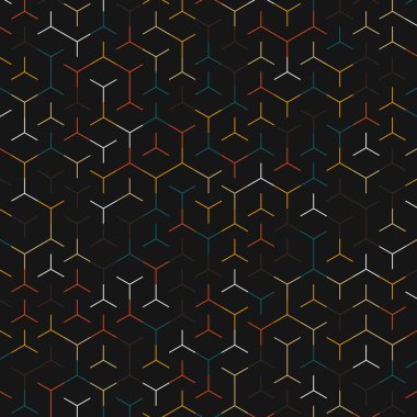  Altıgen Labirent deseni soyut illüstrasyon