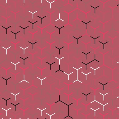  Altıgen Labirent deseni soyut illüstrasyon