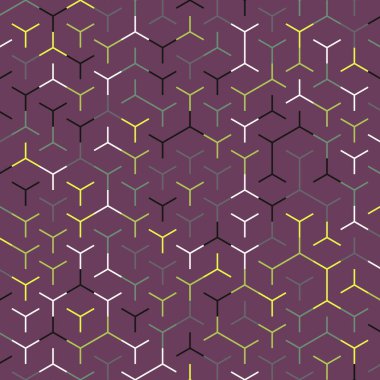  Altıgen Labirent deseni soyut illüstrasyon