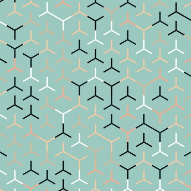  Altıgen Labirent deseni soyut illüstrasyon