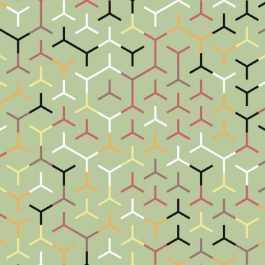  Altıgen Labirent deseni soyut illüstrasyon