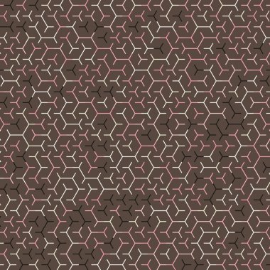  Altıgen Labirent deseni soyut illüstrasyon