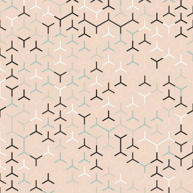  Altıgen Labirent deseni soyut illüstrasyon