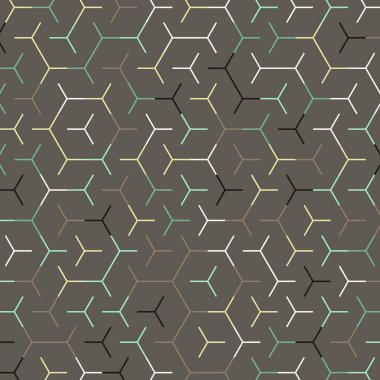  Altıgen Labirent deseni soyut illüstrasyon