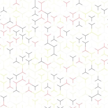  Altıgen Labirent deseni soyut illüstrasyon