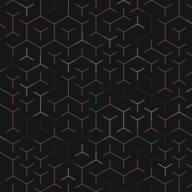  Altıgen Labirent deseni soyut illüstrasyon